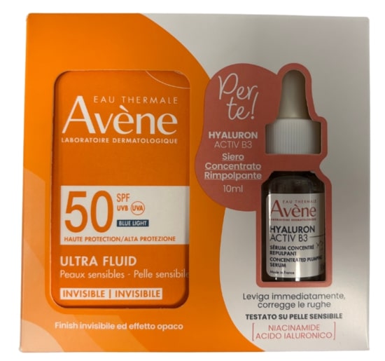 EAU THERMALE AVENE SOLARE ULTRA FLUID SPF50 50 ML + HYALURON ACTIVE B3 SIERO 10 ML - Farmacia Artemisia di Montecuollo Dott. Angelo snc