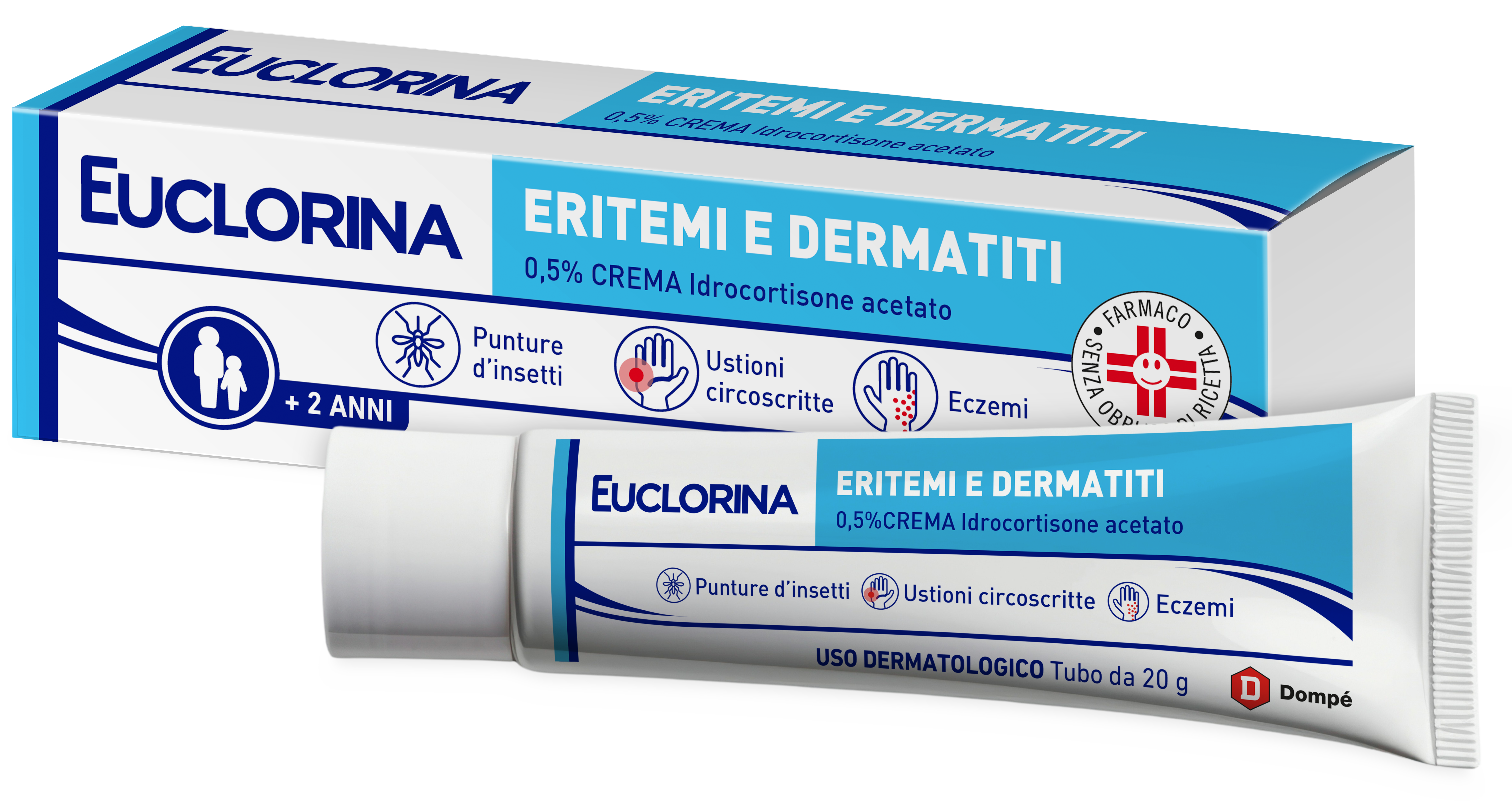 EUCLORINA ERITEMI*CR 20G 0,5% - Farmacia Artemisia di Montecuollo Dott. Angelo snc