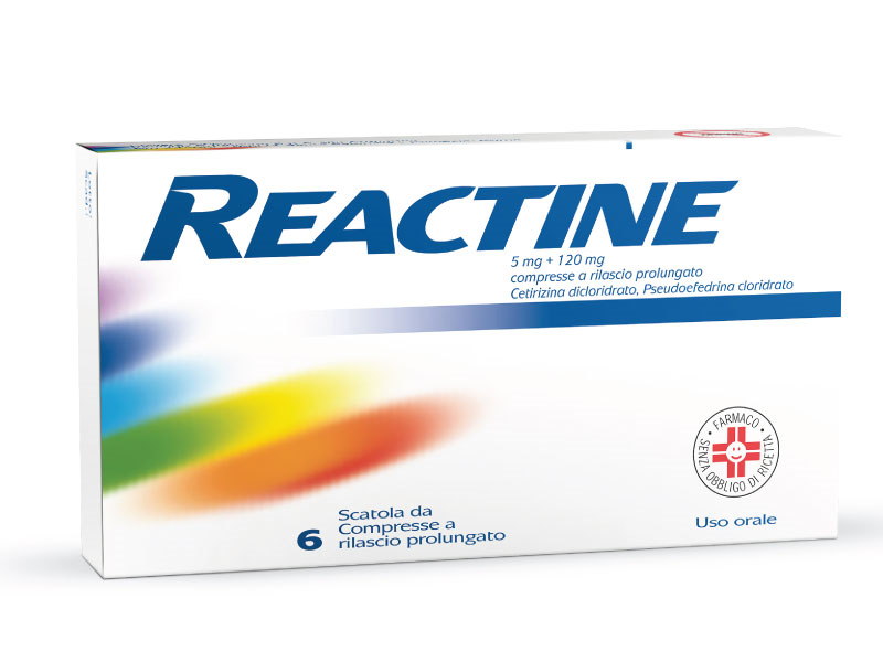 REACTINE*6CPR 5MG+120MG RP - Farmacia Artemisia di Montecuollo Dott. Angelo snc