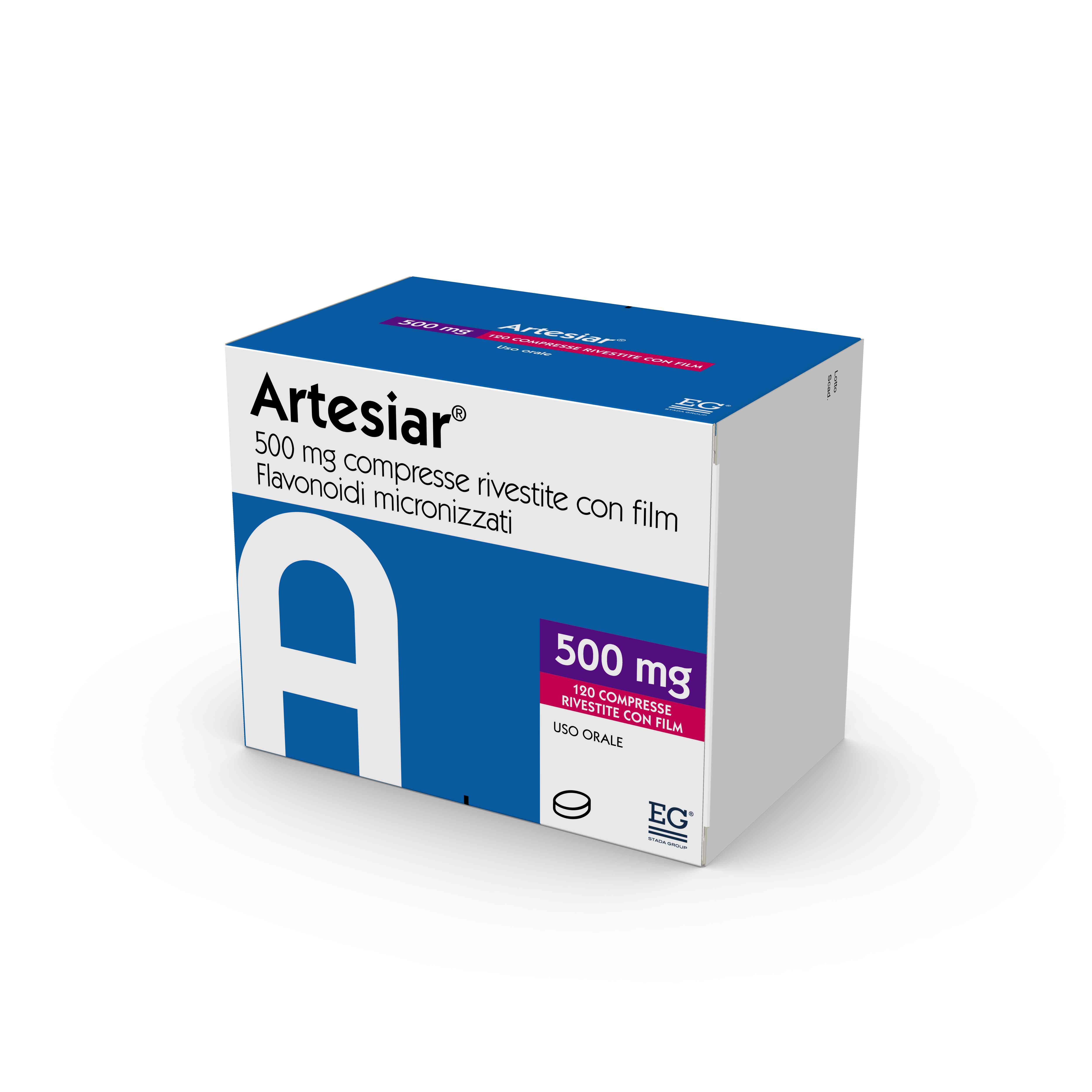 ARTESIAR*120CPR RIV 500MG - Farmacia Artemisia di Montecuollo Dott. Angelo snc