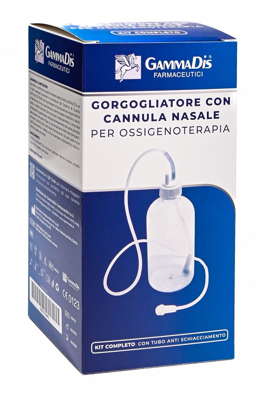 GORGOGLIATORE PER OSSIGENOTERAPIA CON OCCHIALE + CANNULA NASALE GAMMADIS - Farmacia Artemisia di Montecuollo Dott. Angelo snc