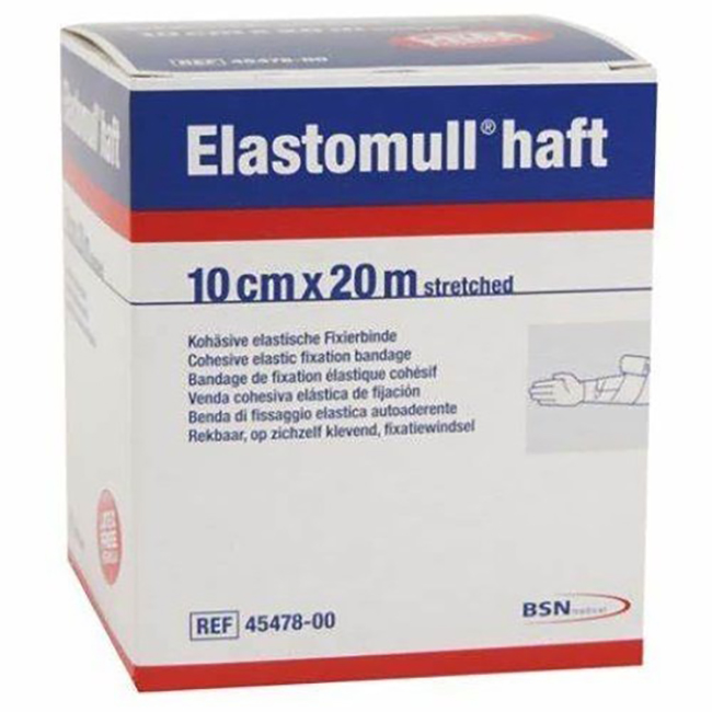 BENDA ELASTICA AUTOADESIVA PER FISSAGGIO MEDICAZIONI ELASTOMULL HAFT LF ALTEZZA 10 CM LUNGHEZZA 20 M - Farmacia Artemisia di Montecuollo Dott. Angelo snc