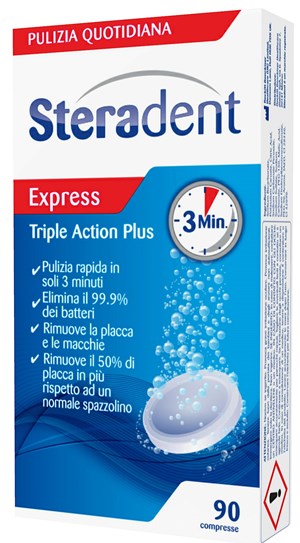 STERADENT TRIPLE ACTION PLUS 90 COMPRESSE PULENTI - Farmacia Artemisia di Montecuollo Dott. Angelo snc