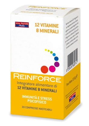 REINFORCE 12 VITAMINE + 8 MINERALI 30 COMPRESSE MASTICABILI - Farmacia Artemisia di Montecuollo Dott. Angelo snc
