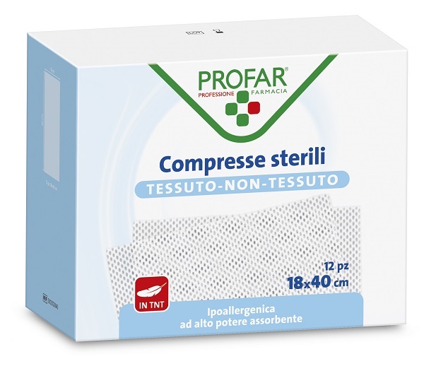 GARZA COMPRESSA TESSUTO NON TESSUTO 18X40 CM 12 PEZZI PROFAR - Farmacia Artemisia di Montecuollo Dott. Angelo snc