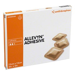 MEDICAZIONE IDROCELLULARE ADESIVA STERILE ALLEVYN ADHESIVE ALTAMENTE ASSORBENTE IN SCHIUMA DI POLIURETANO A STRUTTURA TRISTRATIFICATA 7,5X7,5CM 3 PEZZI - Farmacia Artemisia di Montecuollo Dott. Angelo snc