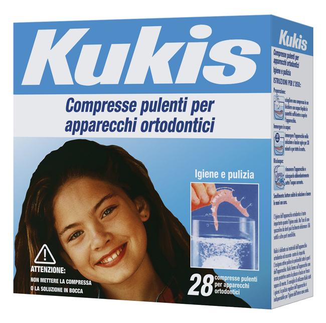 KUKIS CLEANSER 28 COMPRESSE PER PULIZIA APPARECCHI ORTODONTICI - Farmacia Artemisia di Montecuollo Dott. Angelo snc