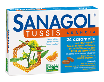 SANAGOL TUSSIS ARANCIA 24 CARAMELLE - Farmacia Artemisia di Montecuollo Dott. Angelo snc