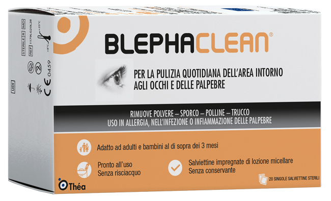 BLEPHACLEAN GARZE OCULARI STERILI A BASE DI ACIDO IALURONICO 20 PEZZI - Farmacia Artemisia di Montecuollo Dott. Angelo snc