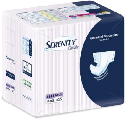 PANNOLONE PER INCONTINENZA A MUTANDINA SERENITY CLASSIC FORMATO MAXI TAGLIA LARGE 15 PEZZI - Farmacia Artemisia di Montecuollo Dott. Angelo snc