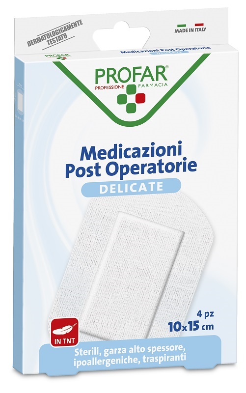 MEDICAZIONE POST OPERATORIA STERILE GARZA ANTIADERENTE 10X15 CM 4 PEZZI PROFAR - Farmacia Artemisia di Montecuollo Dott. Angelo snc
