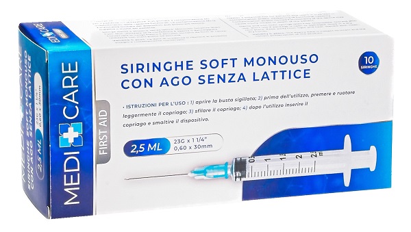 SIRINGA SOFT CAPACITA' 2,5ML AGO GAUGE 23 CONFEZIONE 10 PEZZI GAMMADIS - Farmacia Artemisia di Montecuollo Dott. Angelo snc