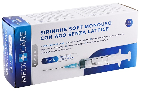 SIRINGA SOFT CAPACITA' 5ML AGO GAUGE 23 CONFEZIONE 10 PEZZI GAMMADIS - Farmacia Artemisia di Montecuollo Dott. Angelo snc