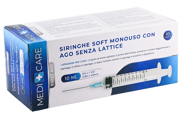 SIRINGA SOFT CAPACITA' 10ML AGO GAUGE 21 CONFEZIONE 10 PEZZI GAMMADIS - Farmacia Artemisia di Montecuollo Dott. Angelo snc