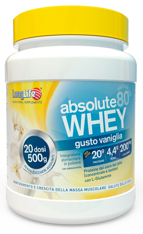 LONGLIFE ABSOLUTE WHEY VANIGLIA 500 G - Farmacia Artemisia di Montecuollo Dott. Angelo snc