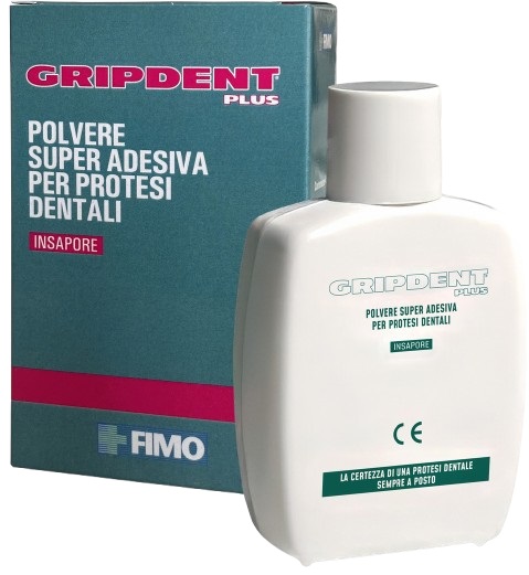 GRIPDENT PLUS POLVERE SUPER ADESIVA PER PROTESI DENTALI 40 G - Farmacia Artemisia di Montecuollo Dott. Angelo snc