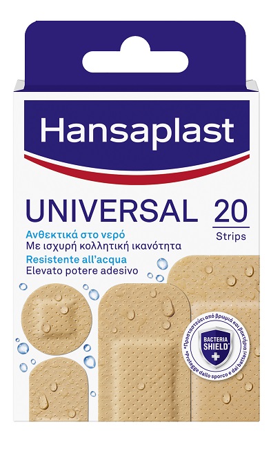 CEROTTO HANSAPLAST UNIVERSAL RESISTENTE ALL'ACQUA 4 FORME ASSORTITE 20 PEZZI - Farmacia Artemisia di Montecuollo Dott. Angelo snc