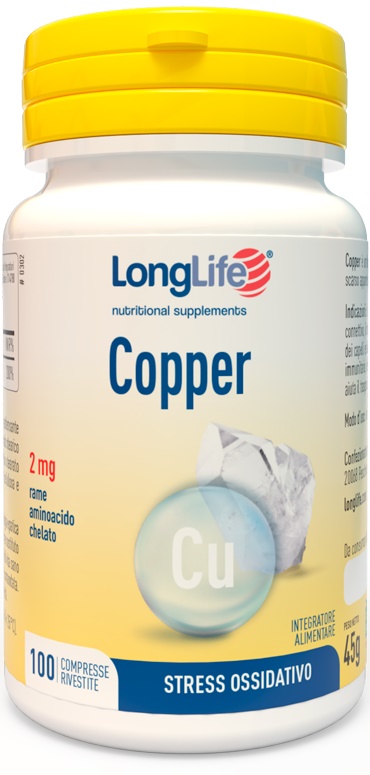 LONGLIFE COPPER 2 MG 100 COMPRESSE - Farmacia Artemisia di Montecuollo Dott. Angelo snc