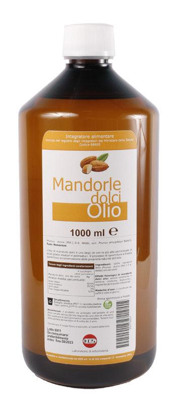 MANDORLE DOLCI OLIO 1000 ML - Farmacia Artemisia di Montecuollo Dott. Angelo snc
