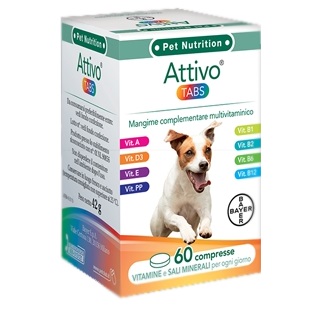 ATTIVO TABS ASTUCCIO DA 60 COMPRESSE ALTAMENTE APPETIBILI - Farmacia Artemisia di Montecuollo Dott. Angelo snc