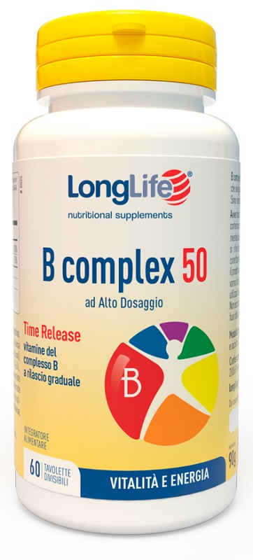 LONGLIFE B COMPLEX 50 RILASCIO GRADUALE 60 TAVOLETTE DIVISIBILI - Farmacia Artemisia di Montecuollo Dott. Angelo snc