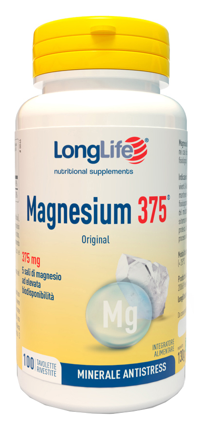 LONGLIFE MAGNESIUM 375 ORIGINAL 375 MG 100 TAVOLETTE - Farmacia Artemisia di Montecuollo Dott. Angelo snc
