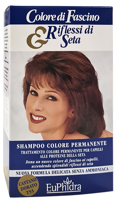 EUPHIDRA COLORE DI FASCINO & RIFLESSI DI SETA SHAMPOO COLORE PERMANENTE 55 CASTANO DORATO 120 ML - Farmacia Artemisia di Montecuollo Dott. Angelo snc