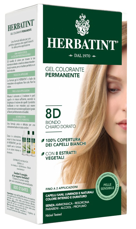 HERBATINT 8D BIONDO CHIARO DORATO 150 ML - Farmacia Artemisia di Montecuollo Dott. Angelo snc