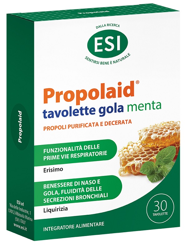 ESI PROPOLAID TAVOLETTE GOLA MENTA 30 TAVOLETTE - Farmacia Artemisia di Montecuollo Dott. Angelo snc