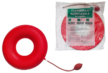 CIAMBELLA GONFIABILE PER INVALIDI IN GOMMA ROSSA TEAM DELUXE CON POMPA 43CM DIAMETRO - Farmacia Artemisia di Montecuollo Dott. Angelo snc