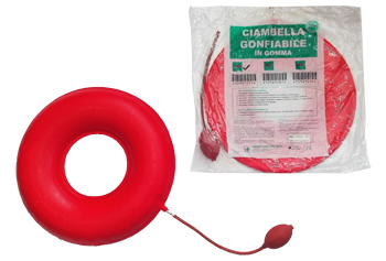 CIAMBELLA GONFIABILE PER INVALIDI IN GOMMA ROSSA TEAM DELUXE CON POMPA 40CM DIAMETRO - Farmacia Artemisia di Montecuollo Dott. Angelo snc