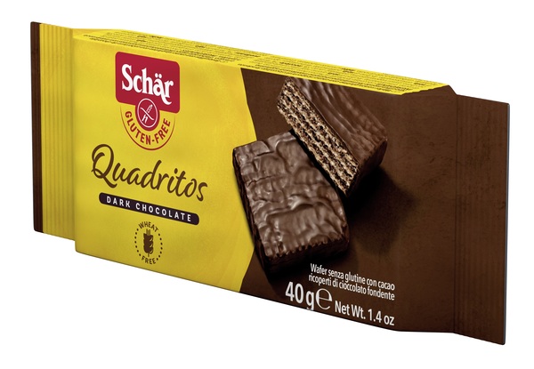 SCHAR QUADRITOS WAFER CON CACAO RICOPERTI DI CIOCCOLATO FONDENTE 40 G - Farmacia Artemisia di Montecuollo Dott. Angelo snc
