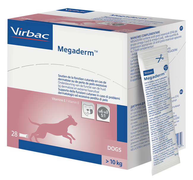 MEGADERM SUPPLEMENTO CANI SUPERIORI A 10 KG SCATOLA DA 28 SACCHETTI MONODOSE 4 ML - Farmacia Artemisia di Montecuollo Dott. Angelo snc