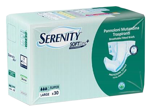 PANNOLONE PER INCONTINENZA A MUTANDINA SERENITY SOFTDRY+ ALOE SUPER LARGE 30 PEZZI - Farmacia Artemisia di Montecuollo Dott. Angelo snc