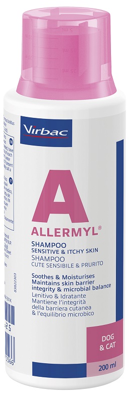 ALLERMYL SHAMPOO PER CUTE SENSIBILE E PRURITO CANE E GATTO 200 ML - Farmacia Artemisia di Montecuollo Dott. Angelo snc