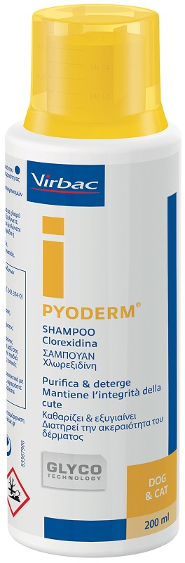 PYODERM SHAMPOO CLOREXIDINA PURIFICA E DETERGE CANE E GATTO 200 ML - Farmacia Artemisia di Montecuollo Dott. Angelo snc