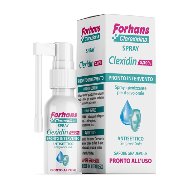 COLLUTORIO SPRAY CON CLOREXIDINA FORHANS CLEXIDIN 50ML - Farmacia Artemisia di Montecuollo Dott. Angelo snc