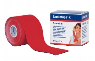 BENDA ADESIVA LEUKOTAPE K PER TAPING FISIOTERAPICO LARGHEZZA 5 CM LUNGHEZZA 5 M COLORE ROSSO IN ROTOLO - Farmacia Artemisia di Montecuollo Dott. Angelo snc