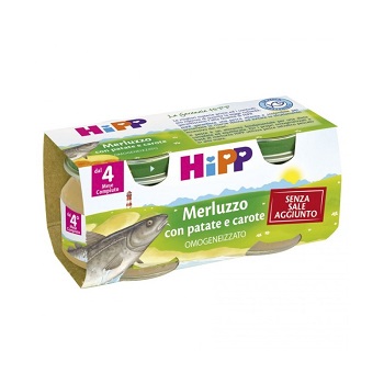 HIPP OMOGENEIZZATO MERLUZZO CAROTE PATATE 2X80 G - Farmacia Artemisia di Montecuollo Dott. Angelo snc