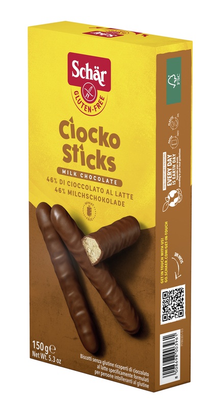 SCHAR CIOCKO STICK RICOPERTI DI CIOCCOLATO AL LATTE 150 G - Farmacia Artemisia di Montecuollo Dott. Angelo snc