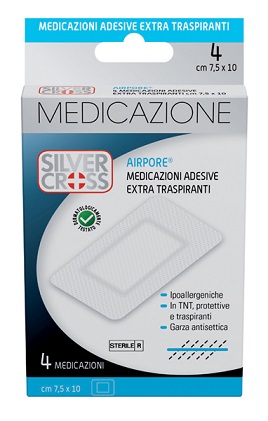SILVER CROSS AIRPORE MEDICAZIONE ADESIVA 7,5X10 CM 4 PEZZI - Farmacia Artemisia di Montecuollo Dott. Angelo snc