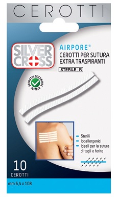CEROTTO SILVER CROSS SUT AIRPORE 6,4X108 10 PEZZI - Farmacia Artemisia di Montecuollo Dott. Angelo snc