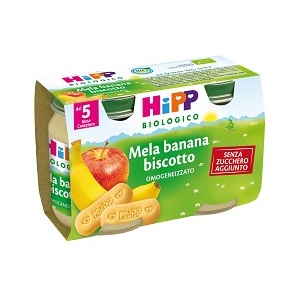 HIPP BIO OMOGENEIZZATO MELA BANANA BISCOTTO 2X125 G - Farmacia Artemisia di Montecuollo Dott. Angelo snc