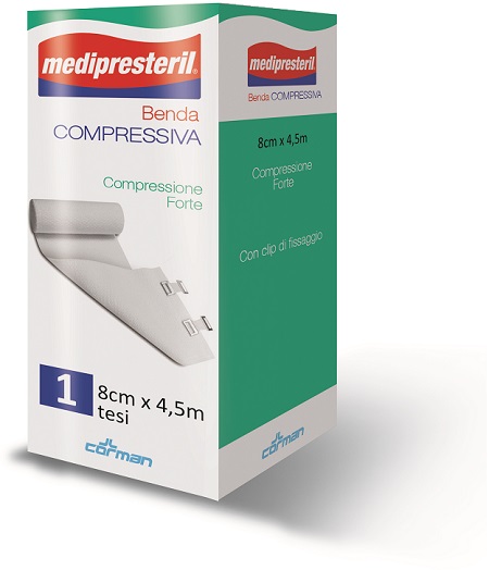 BENDA MEDIPRESTERIL COMPRESSIONE FORTE M4,5X8CM TESI - Farmacia Artemisia di Montecuollo Dott. Angelo snc