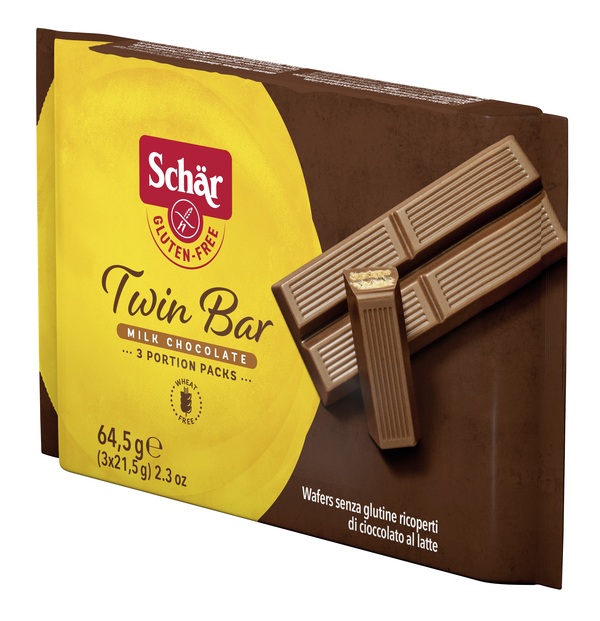 SCHAR TWIN BAR WAFERS RICOPERTI DI CIOCCOLATO AL LATTE 3 PEZZI DA 21,5 G - Farmacia Artemisia di Montecuollo Dott. Angelo snc