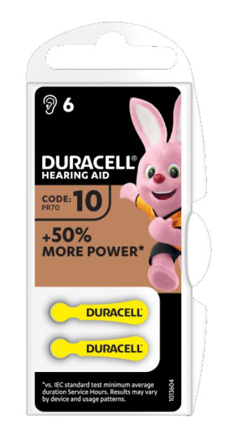 DURACELL ACTIVAIR HEARING AID EASY TAB 10 GIALLO BATTERIA PER APPARECCHIO ACUSTICO 6 PEZZI - Farmacia Artemisia di Montecuollo Dott. Angelo snc