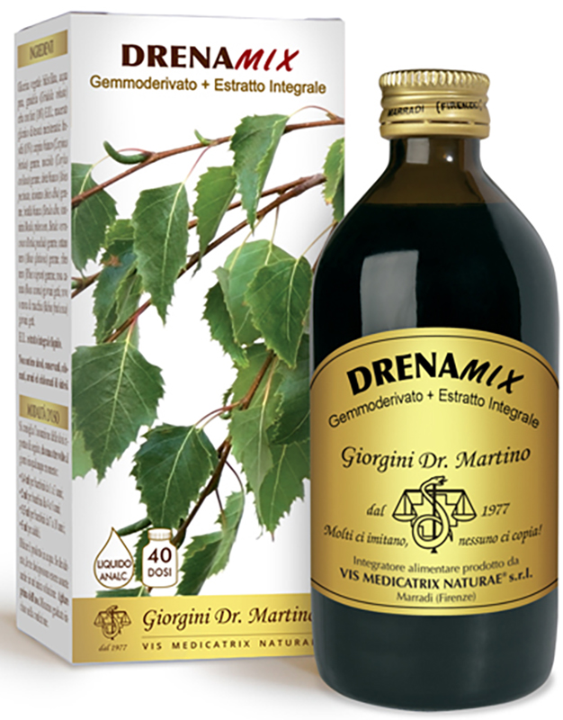 DRENAMIX GEMMODERIVATO + ESTRATTO INTEGRALE SENZA ALCOOL 200 ML 40 DOSI - Farmacia Artemisia di Montecuollo Dott. Angelo snc
