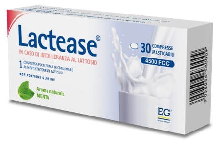 LACTEASE 4500 FCC AROMA MENTA 30 COMPRESSE MASTICABILI - Farmacia Artemisia di Montecuollo Dott. Angelo snc