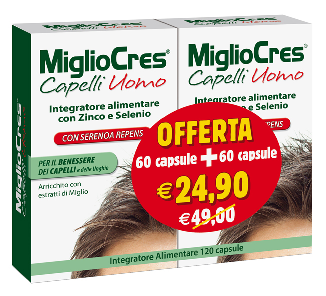 MIGLIOCRES UOMO 60+60 CAPSULE PROMO - Farmacia Artemisia di Montecuollo Dott. Angelo snc