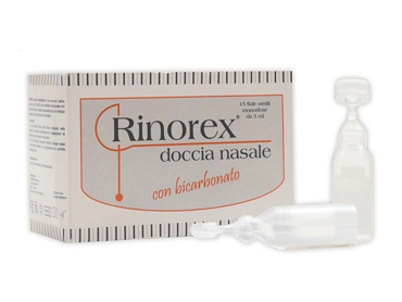 FIALA PER DOCCIA NASALE RINOREX BICARBONATO 15 FIALE 5 ML - Farmacia Artemisia di Montecuollo Dott. Angelo snc